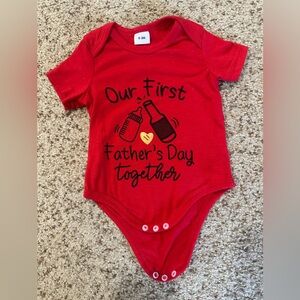 Red First Father's Day Baby Onesie